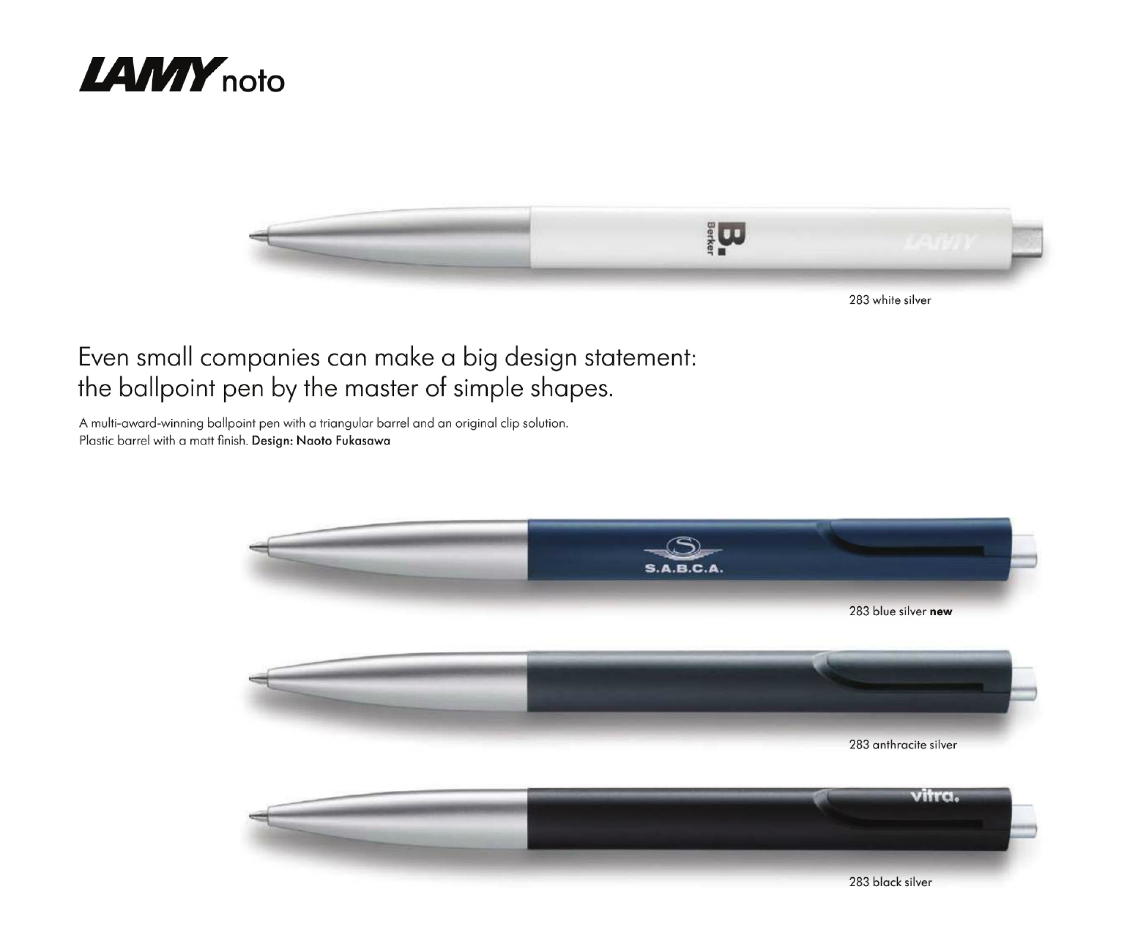 Large image for Lamy Noto 283 Ballpoint Pens
